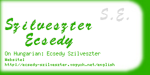 szilveszter ecsedy business card